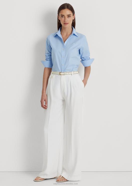 camisa de algodón elástico de fácil cuidado mujer azul Ralph Lauren 2XR2V4233