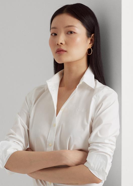 camisa de algodón elástico de fácil cuidado mujer blanco Ralph Lauren 2XR2V4234
