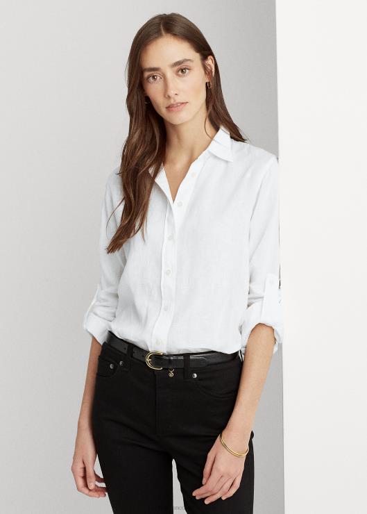 camisa de lino mujer blanco Ralph Lauren 2XR2V4173