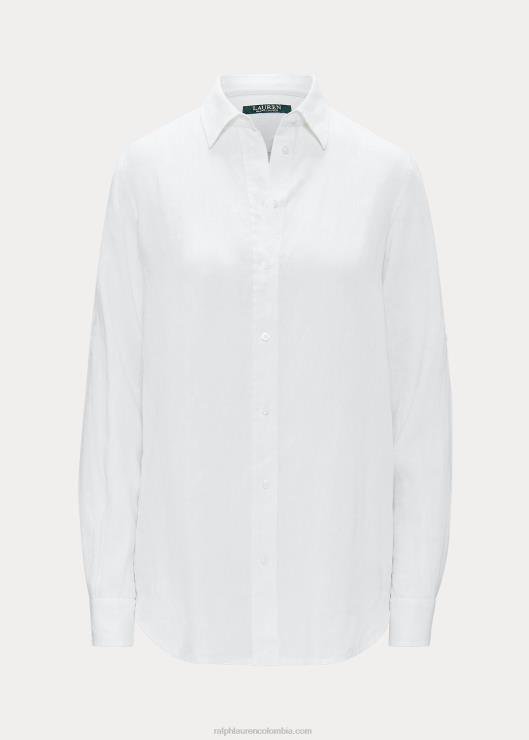camisa de lino mujer blanco Ralph Lauren 2XR2V4173