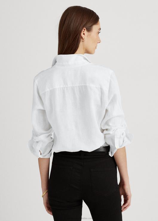 camisa de lino mujer blanco Ralph Lauren 2XR2V4173