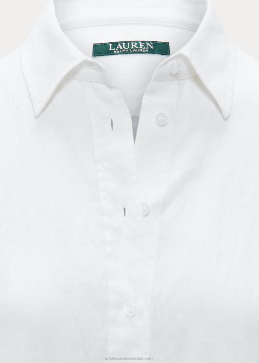 camisa de lino mujer blanco Ralph Lauren 2XR2V4173
