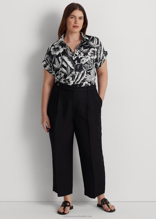 camisa de manga corta con motivo floral mujer blanco negro Ralph Lauren 2XR2V4528