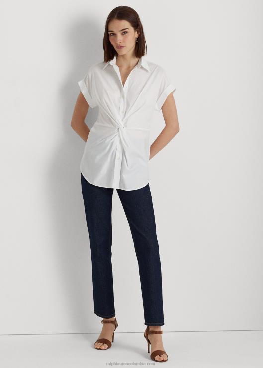 camisa de manga corta con parte delantera retorcida mujer blanco Ralph Lauren 2XR2V4066