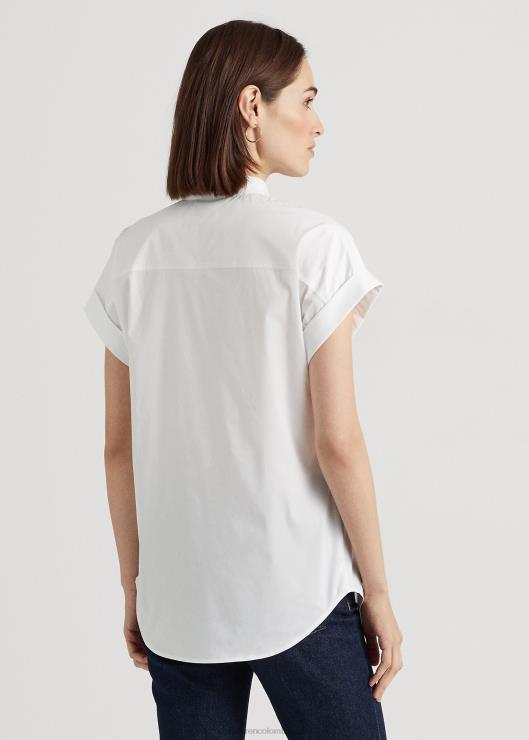 camisa de manga corta con parte delantera retorcida mujer blanco Ralph Lauren 2XR2V4066