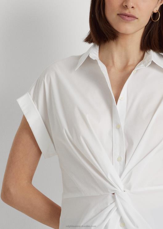 camisa de manga corta con parte delantera retorcida mujer blanco Ralph Lauren 2XR2V4066