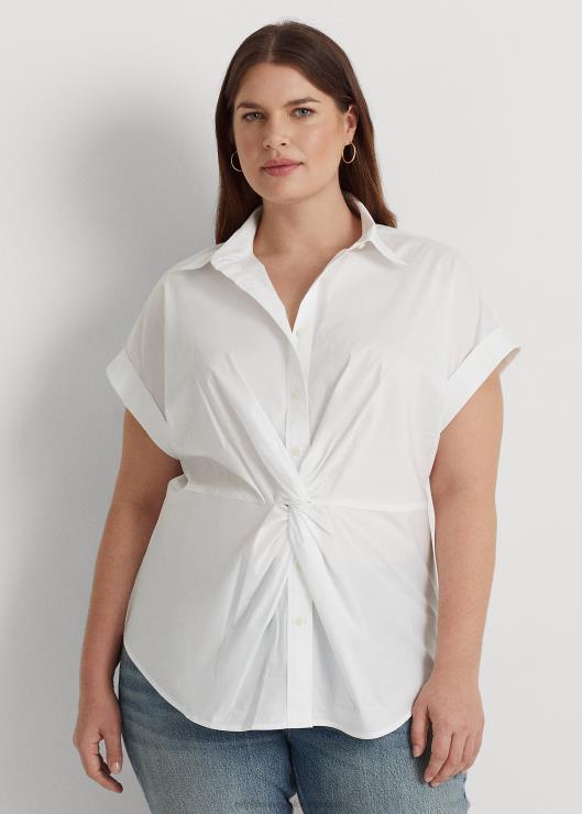 camisa de manga corta con parte delantera retorcida mujer blanco Ralph Lauren 2XR2V4624