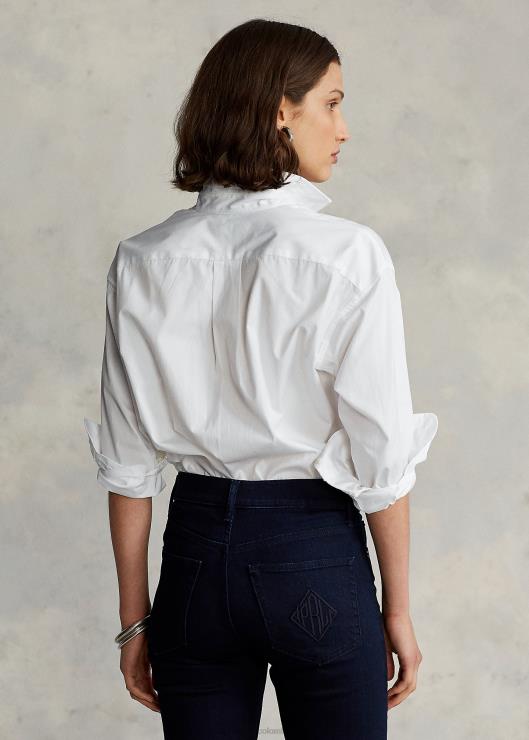 camisa de paño de algodón mujer blanco Ralph Lauren 2XR2V3341