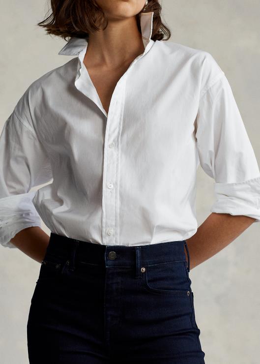 camisa de paño de algodón mujer blanco Ralph Lauren 2XR2V3341