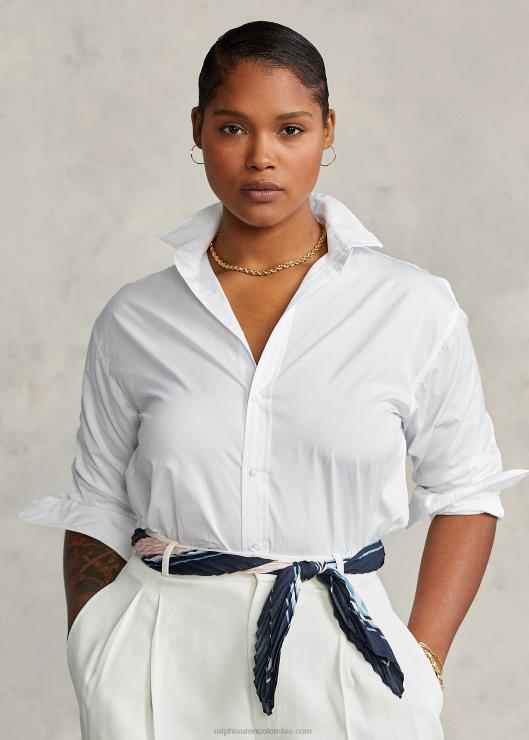 camisa de paño de algodón mujer blanco Ralph Lauren 2XR2V3341