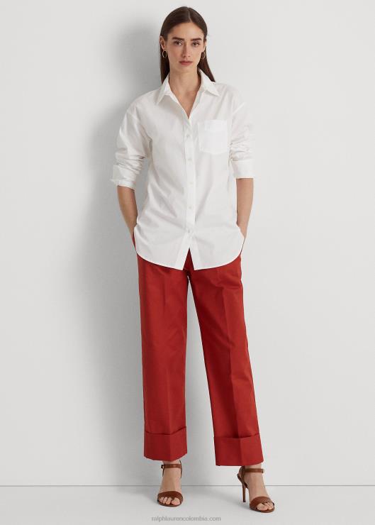 camisa de paño de algodón mujer blanco Ralph Lauren 2XR2V3815