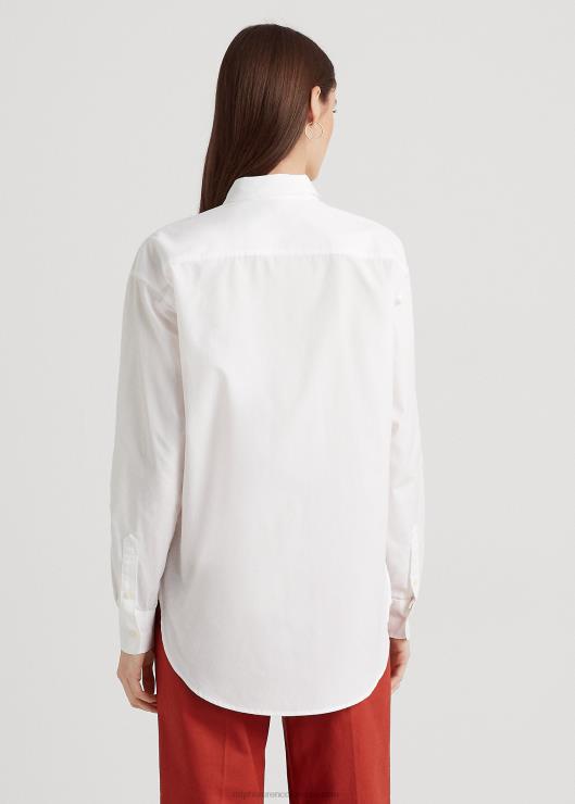 camisa de paño de algodón mujer blanco Ralph Lauren 2XR2V3815