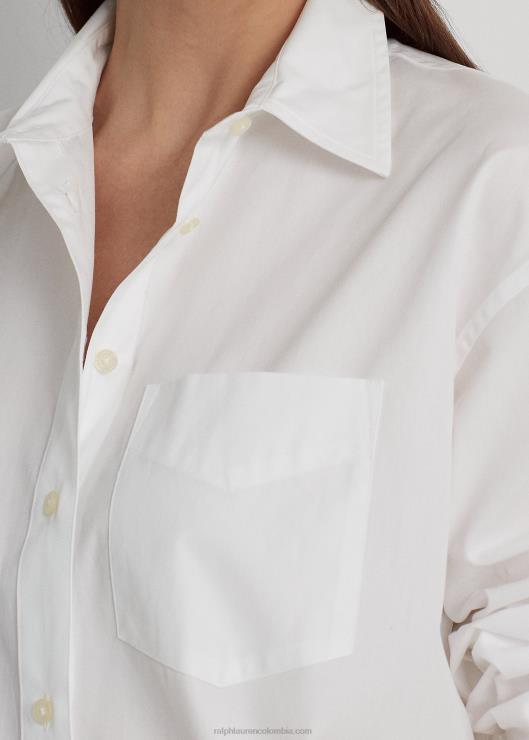 camisa de paño de algodón mujer blanco Ralph Lauren 2XR2V3815