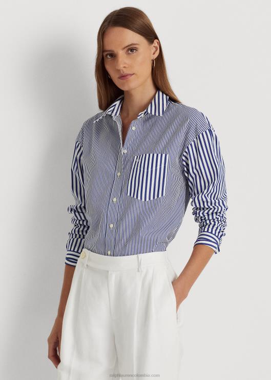 camisa de paño fino a rayas mujerRalph Lauren 2XR2V9569