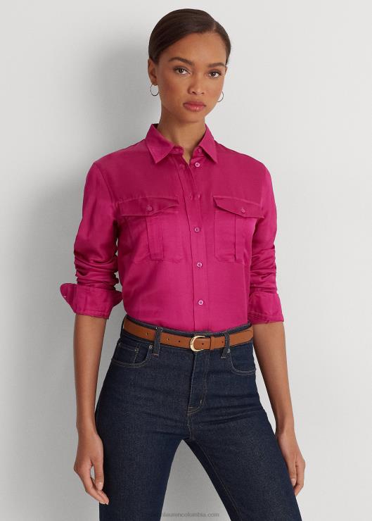 camisa de raso shantung mujer baya fucsia Ralph Lauren 2XR2V3799