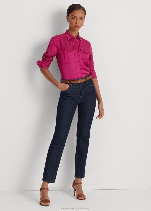 camisa de raso shantung mujer baya fucsia Ralph Lauren 2XR2V3799
