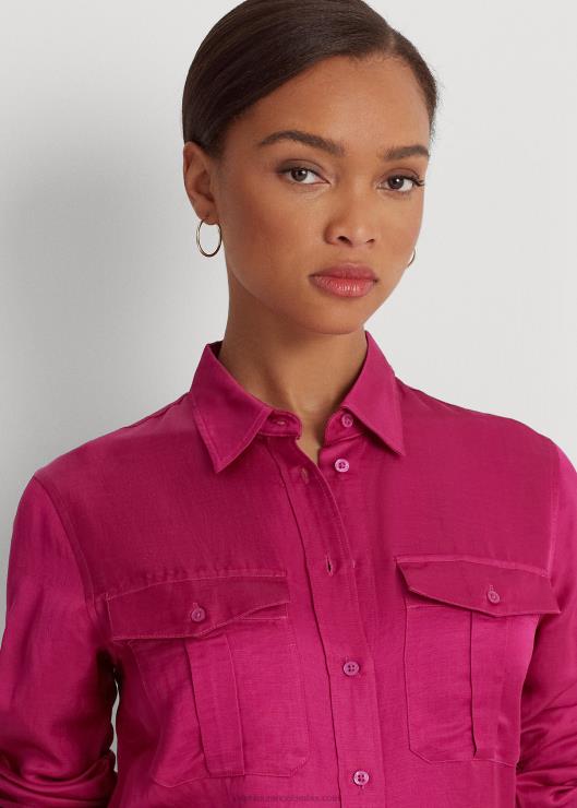 camisa de raso shantung mujer baya fucsia Ralph Lauren 2XR2V3799