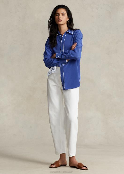 camisa de seda de morera mujer Marina Real Ralph Lauren 2XR2V3078