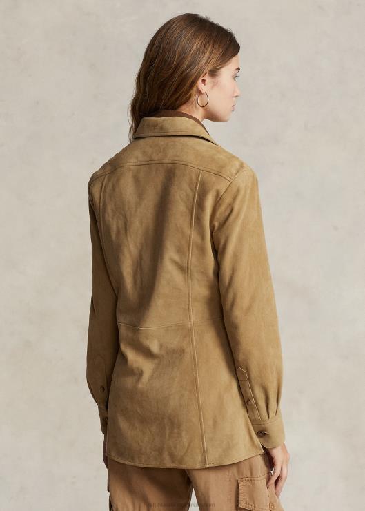 camisa excedente de piel de cordero mujer arena Ralph Lauren 2XR2V3164