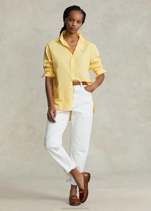 camisa oversize de sarga de algodón mujer arena Ralph Lauren 2XR2V3154