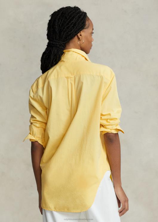 camisa oversize de sarga de algodón mujer arena Ralph Lauren 2XR2V3154