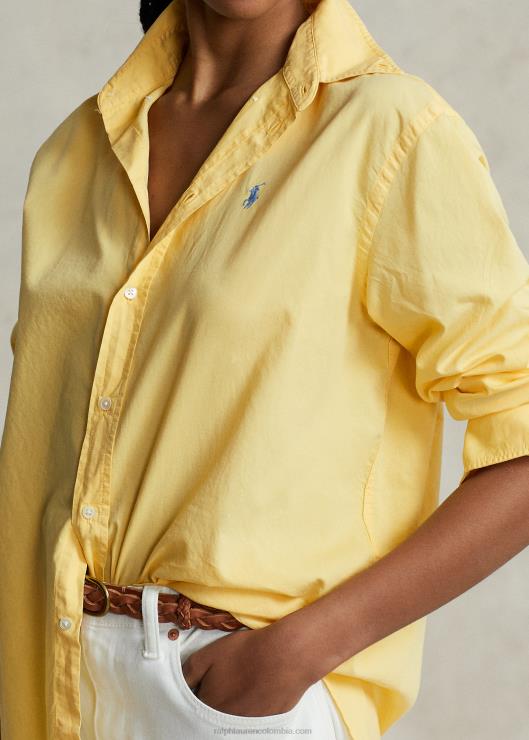 camisa oversize de sarga de algodón mujer arena Ralph Lauren 2XR2V3154