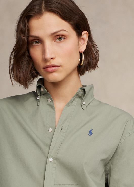 camisa oversize de sarga de algodón mujer diorita Ralph Lauren 2XR2V3156