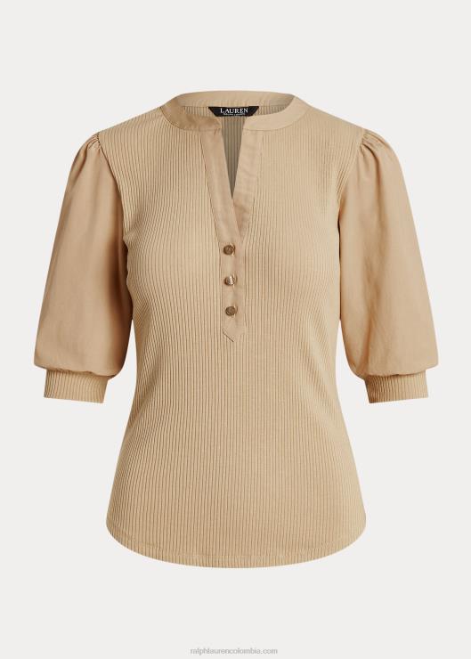 camiseta con manga farol y mezcla de algodón mujerRalph Lauren 2XR2V4885