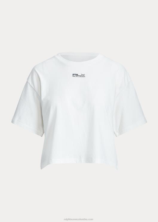 camiseta corta de jersey de algodón mujer Ceramica Blanca Ralph Lauren 2XR2V9172