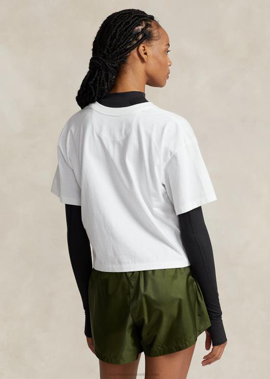 camiseta corta de jersey de algodón mujer Ceramica Blanca Ralph Lauren 2XR2V9172