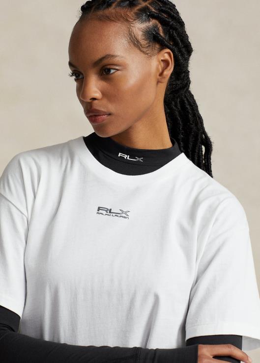 camiseta corta de jersey de algodón mujer Ceramica Blanca Ralph Lauren 2XR2V9172