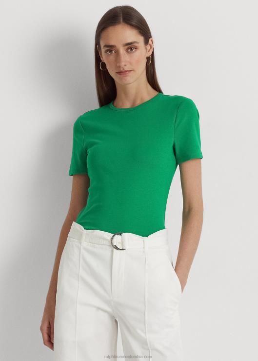 camiseta de algodón elástico mujer hoja de palma Ralph Lauren 2XR2V4323