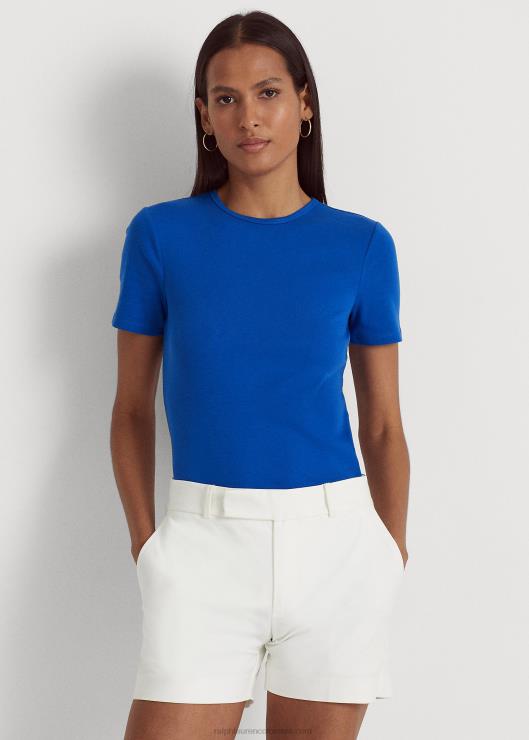 camiseta de algodón elástico mujer saturno azul Ralph Lauren 2XR2V4322