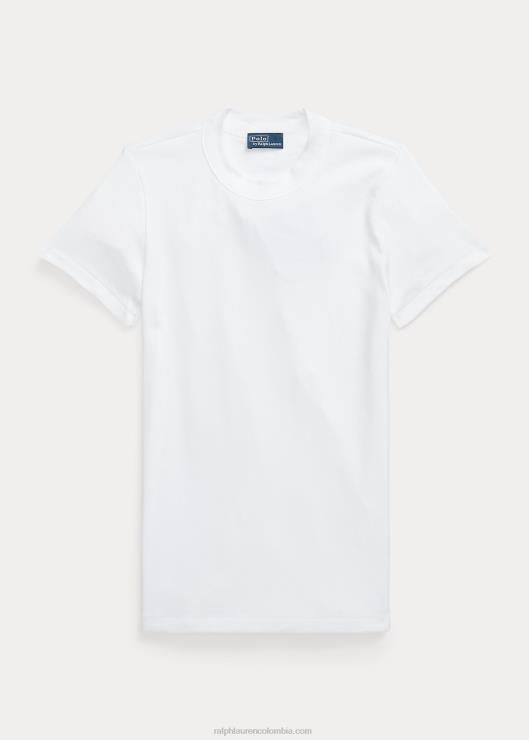 camiseta de canalé de algodón mujer blanco Ralph Lauren 2XR2V2873