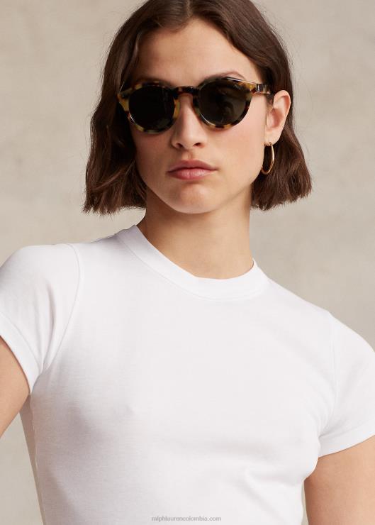 camiseta de canalé de algodón mujer blanco Ralph Lauren 2XR2V2873