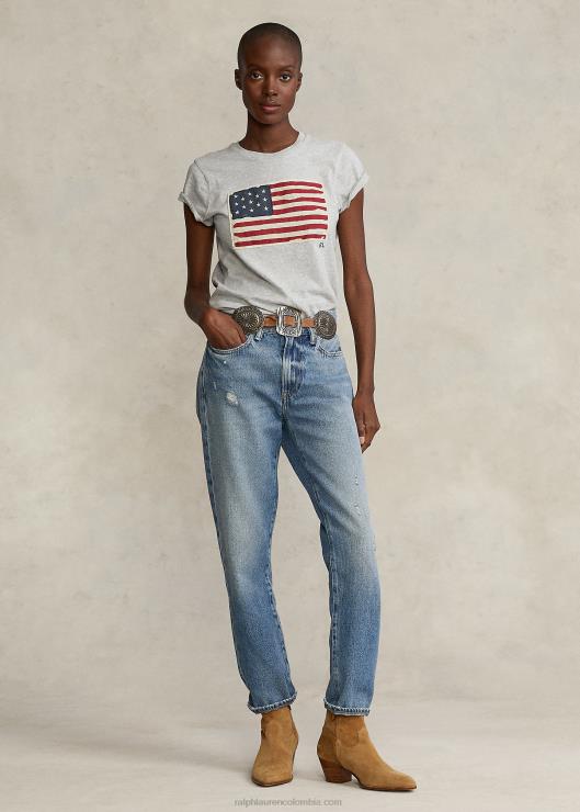 camiseta de jersey de algodón con bandera mujerRalph Lauren 2XR2V4745