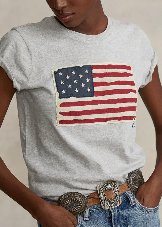 camiseta de jersey de algodón con bandera mujerRalph Lauren 2XR2V4745