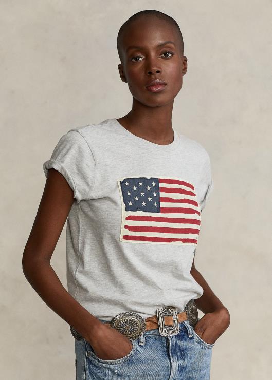 camiseta de jersey de algodón con bandera mujerRalph Lauren 2XR2V4745