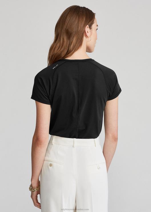 camiseta de manga corta de jersey de rendimiento mujer negro Ralph Lauren 2XR2V3761