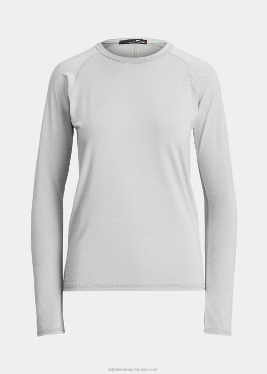 camiseta de manga larga de jersey de rendimiento mujer brezo gris claro Ralph Lauren 2XR2V3763