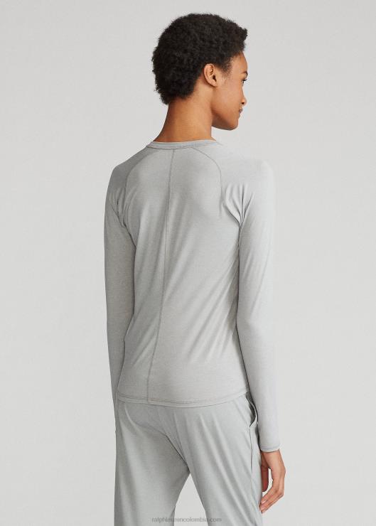 camiseta de manga larga de jersey de rendimiento mujer brezo gris claro Ralph Lauren 2XR2V3763