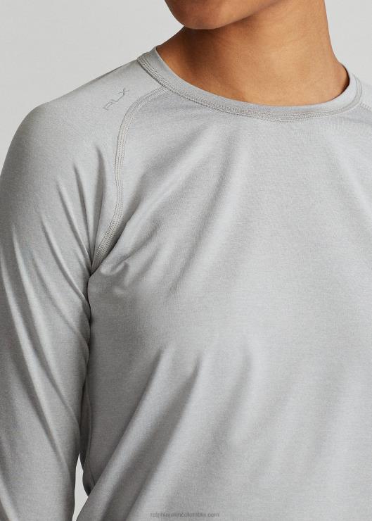 camiseta de manga larga de jersey de rendimiento mujer brezo gris claro Ralph Lauren 2XR2V3763