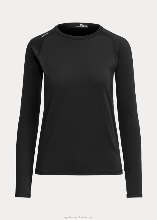 camiseta de manga larga de jersey de rendimiento mujer negro Ralph Lauren 2XR2V3762