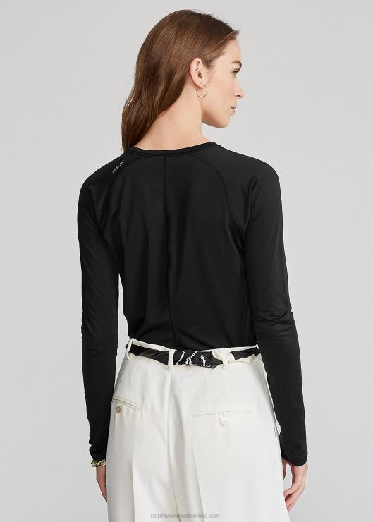 camiseta de manga larga de jersey de rendimiento mujer negro Ralph Lauren 2XR2V3762