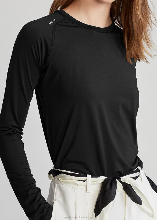 camiseta de manga larga de jersey de rendimiento mujer negro Ralph Lauren 2XR2V3762