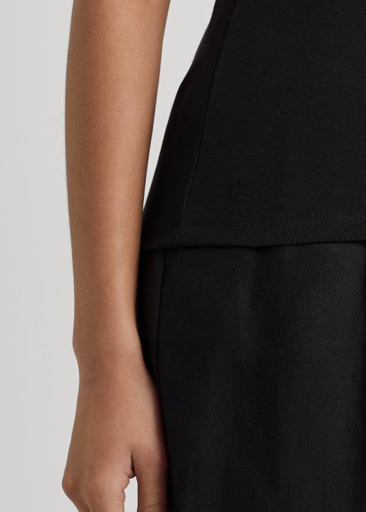 camiseta de mezcla de algodón mujer negro Ralph Lauren 2XR2V4254