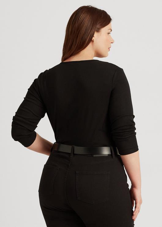 camiseta elástica de manga larga mujer negro Ralph Lauren 2XR2V4731