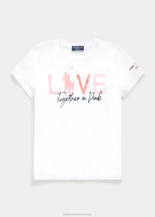 camiseta rosa con cuello redondo y pony de algodón mujerRalph Lauren 2XR2V3435