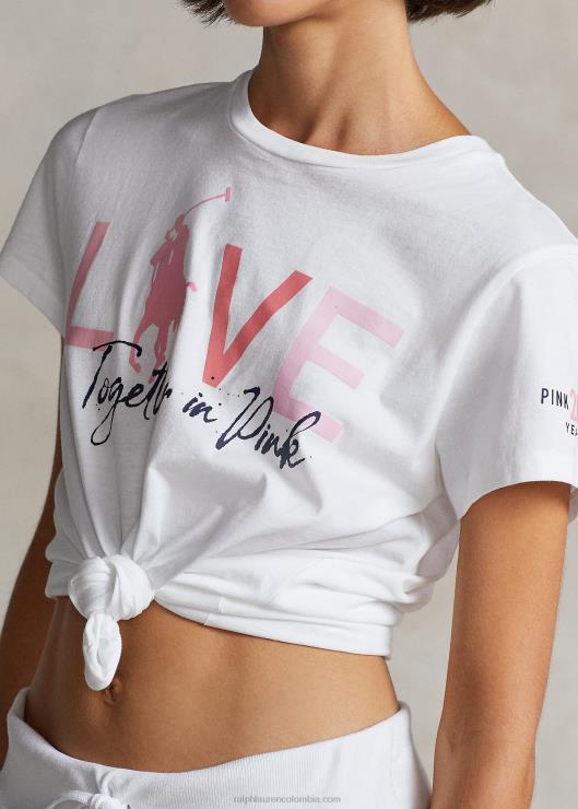 camiseta rosa con cuello redondo y pony de algodón mujerRalph Lauren 2XR2V3435