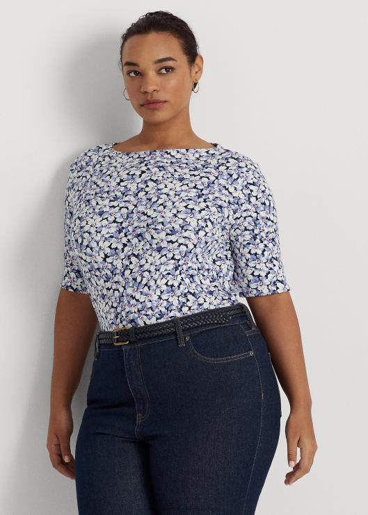 playera de algodón elástico floral mujerRalph Lauren 2XR2V4604
